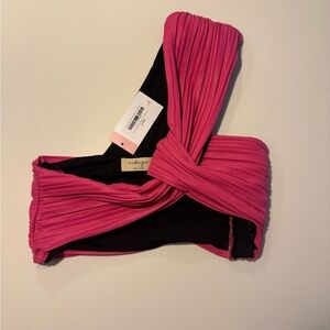 Pink and Black Pleated Top